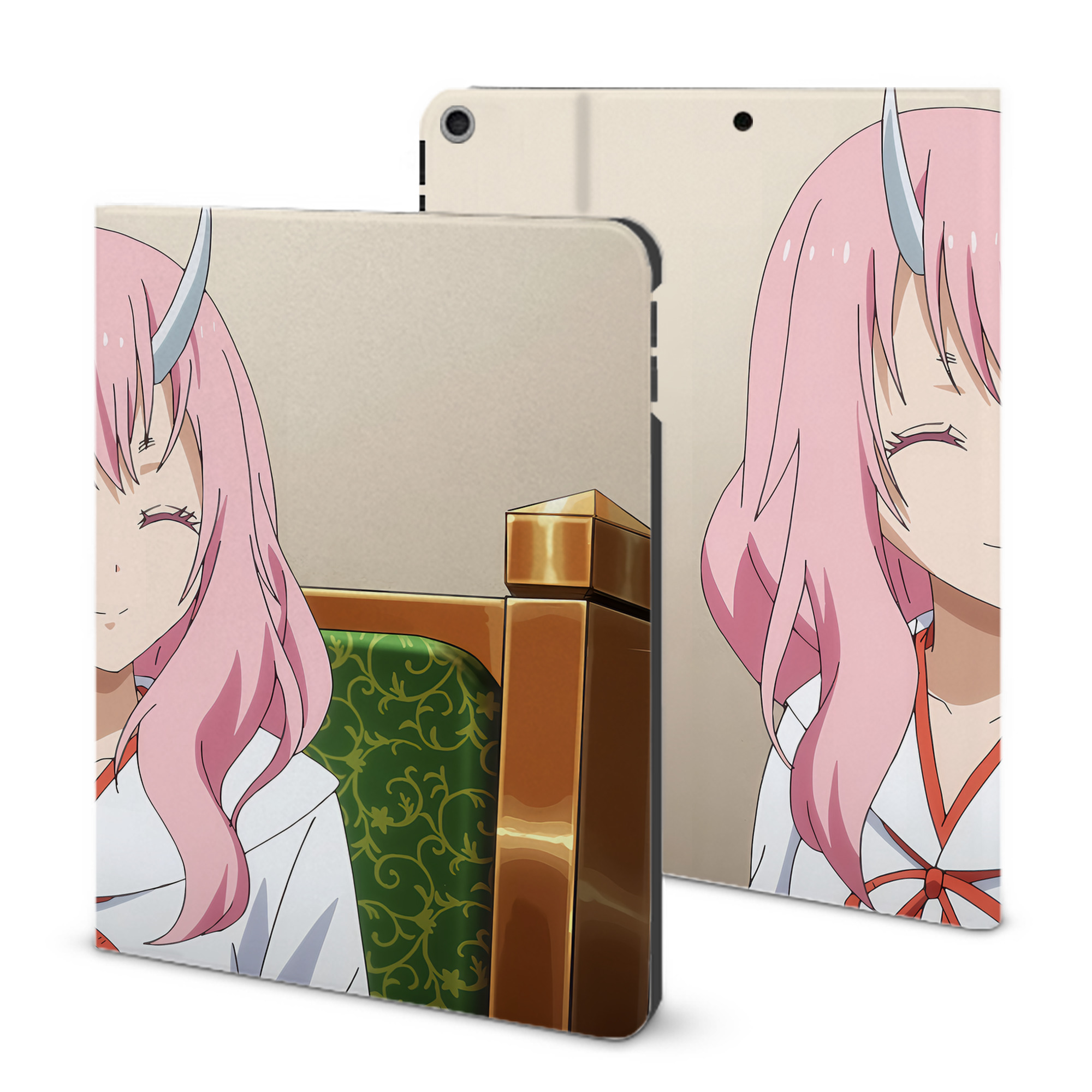 （画像用） 転スラ Regarding Reincarnated to Slime IPad ケース ブック型 PUレザー TPU 耐衝撃 軽量 薄型 ペン収納なし 全面保護 IPad 各モデル対応